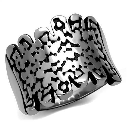 JCE2500 High polished (no plating) Stainless Steel Ring with Epoxy  in Jet