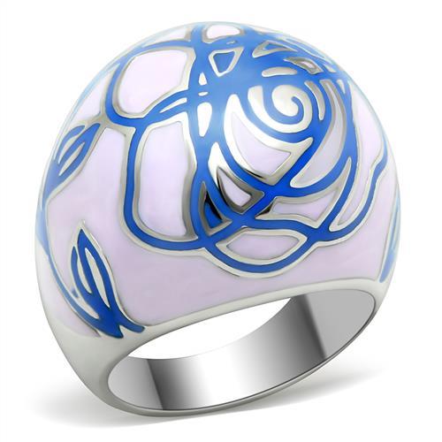 JCE251 High polished (no plating) Stainless Steel Ring with Epoxy in No Stone