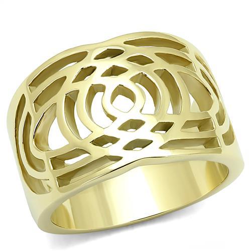 JCE3119 IP Gold(Ion Plating) Stainless Steel Ring with No Stone