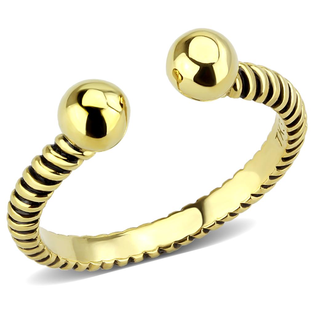 JCE3719 IP Gold(Ion Plating) Stainless Steel Ring with No Stone