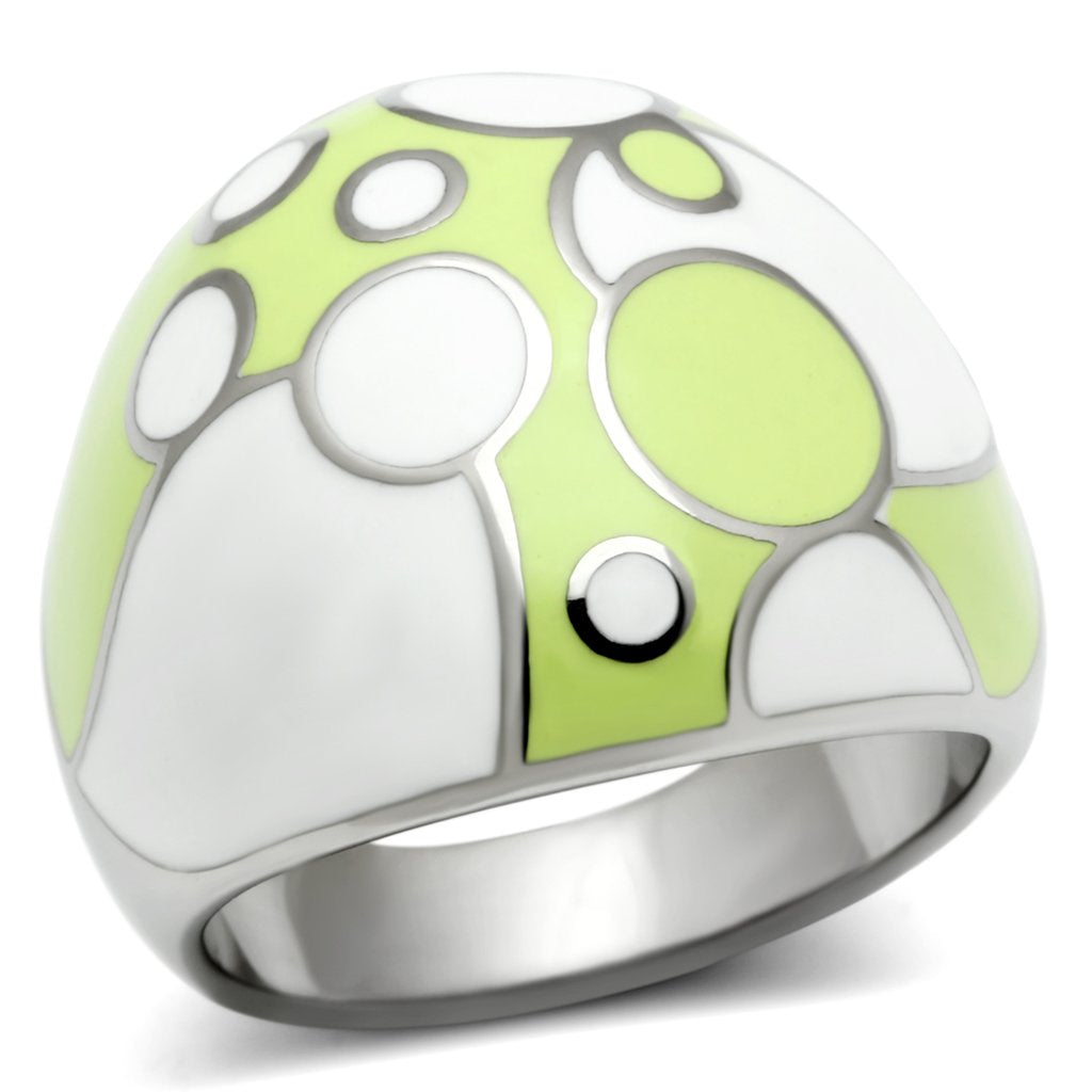 JCE511 High polished (no plating) Stainless Steel Ring with Epoxy  in Multi Color
