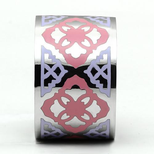 JCE676 High polished (no plating) Stainless Steel Ring with Epoxy in Multi Color