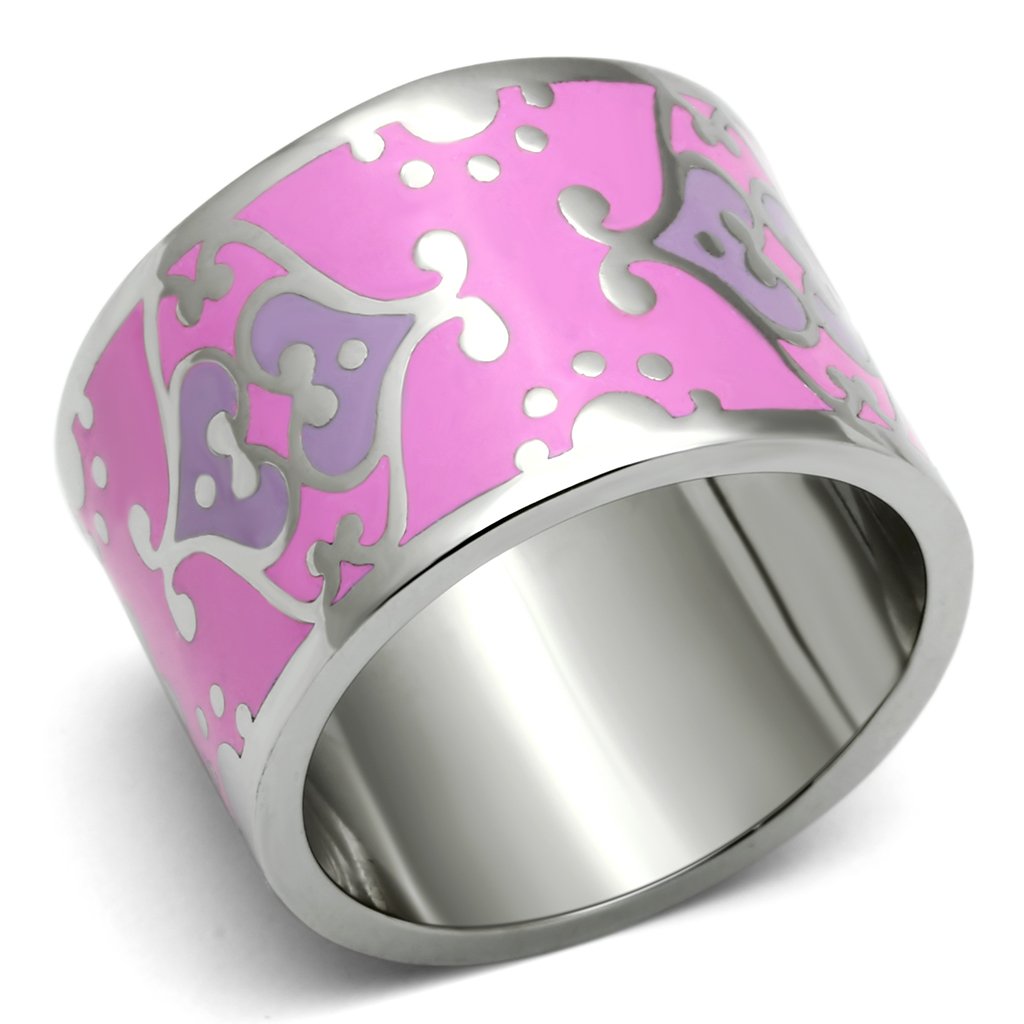 JCE685 High polished (no plating) Stainless Steel Ring with Epoxy in Multi Color
