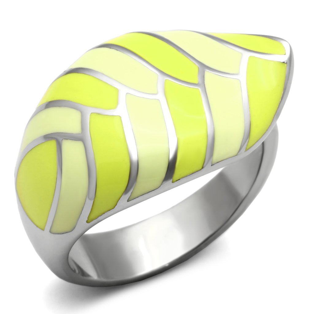 JCE801 High polished (no plating) Stainless Steel Ring with Epoxy in Multi Color