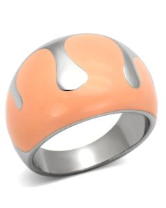 JCE802 High polished (no plating) Stainless Steel Ring with Epoxy in Orange
