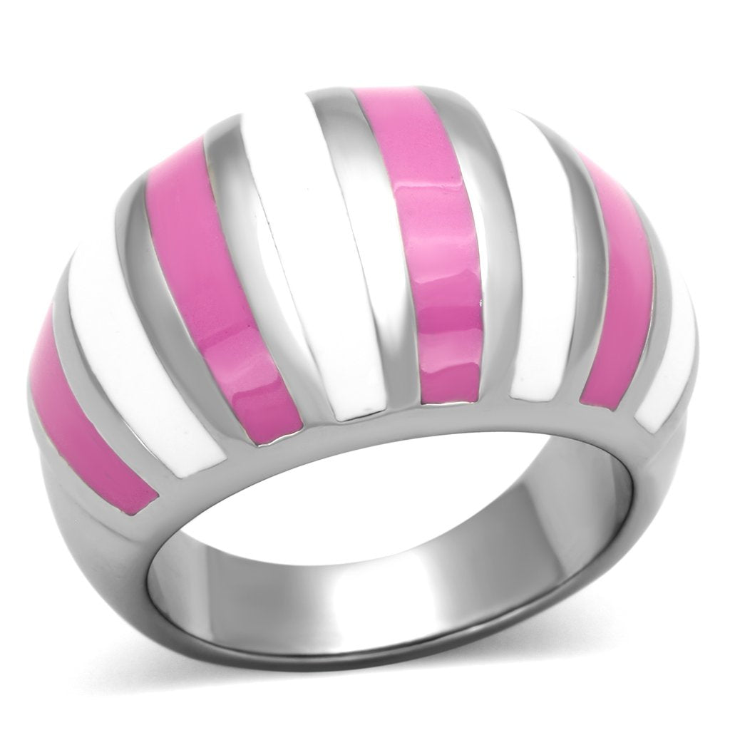 JCE828 High polished (no plating) Stainless Steel Ring with Epoxy in Multi Color