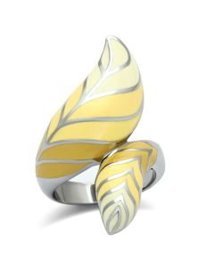 JCE837 High polished (no plating) Stainless Steel Ring with Epoxy in Multi Color