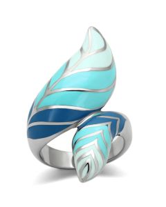 JCE838 High polished (no plating) Stainless Steel Ring with Epoxy in Multi Color
