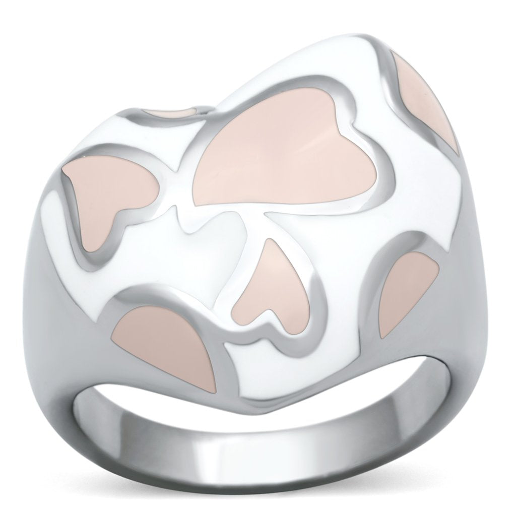 JCE843 High polished (no plating) Stainless Steel Ring with Epoxy in Multi Color