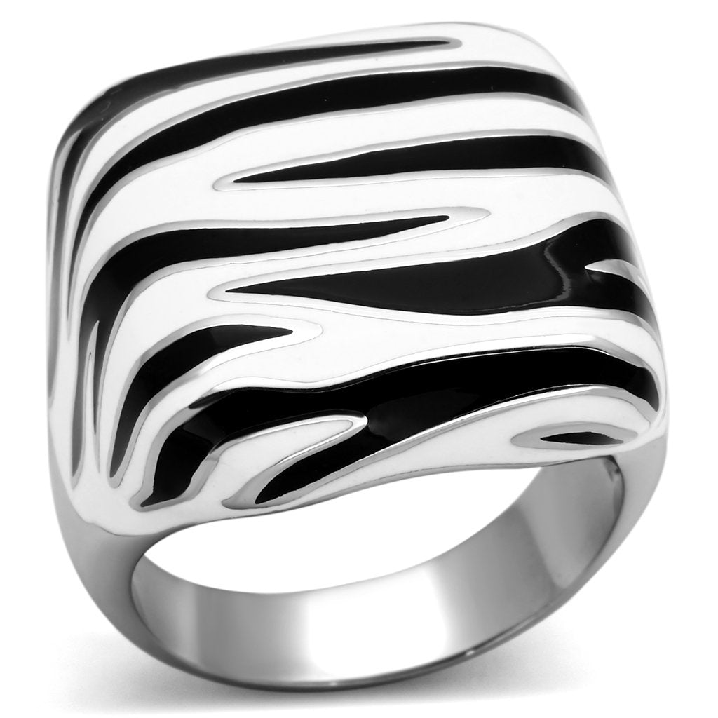 JCE848 High polished (no plating) Stainless Steel Ring with Epoxy in Multi Color