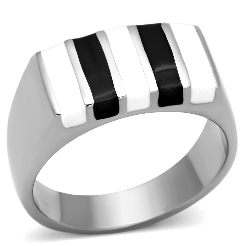 JCE849 High polished (no plating) Stainless Steel Ring with Epoxy in Multi Color
