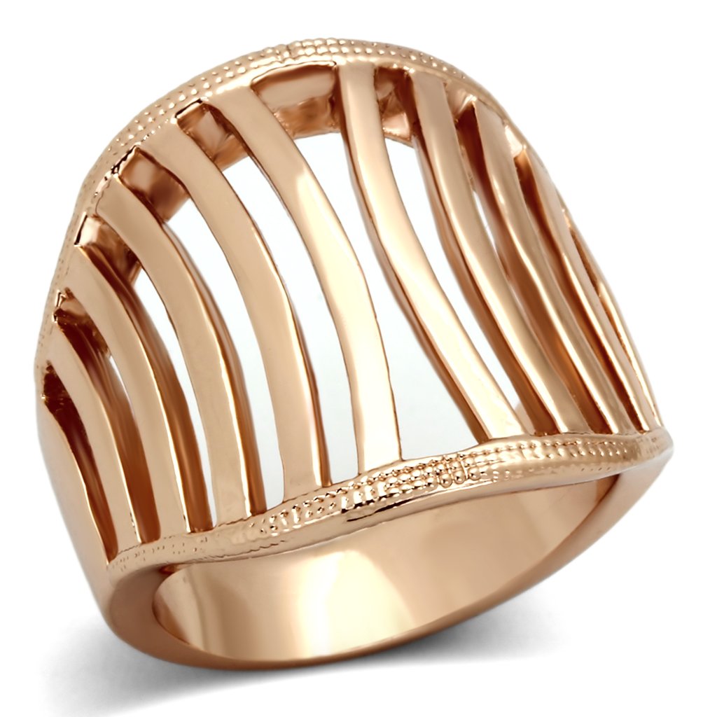 JCE859 IP Rose Gold(Ion Plating) Stainless Steel Ring with No Stone
